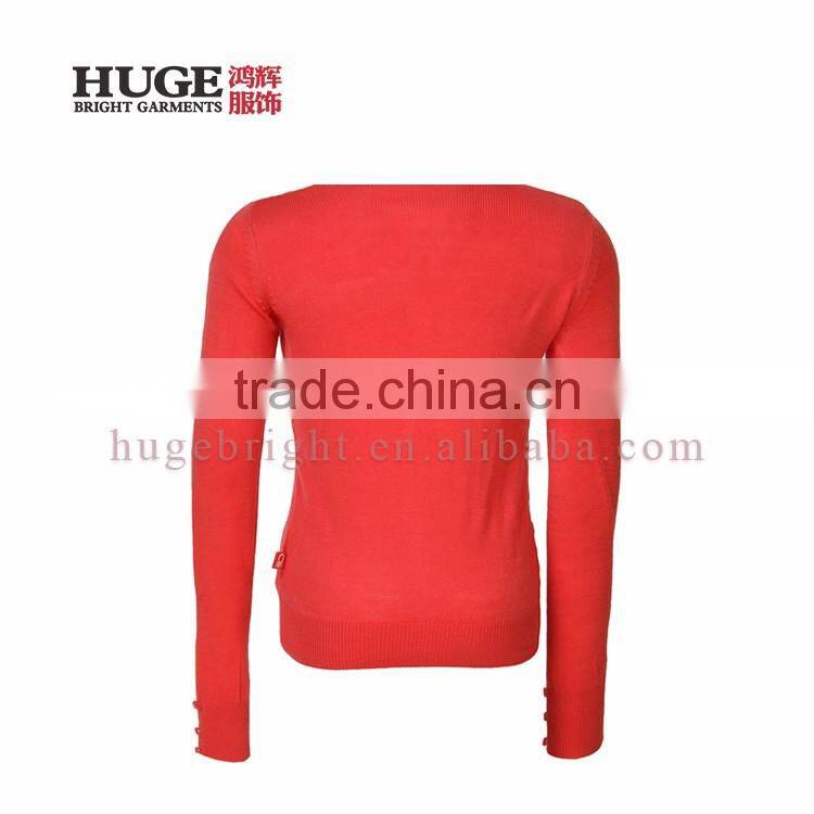 100% Acrylic Long Sleeve Round Neck Women Chinese Sweater