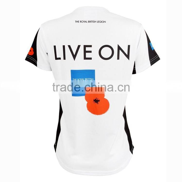 2016 Custom new style Women's loose Running Vest/shirt in round/V neck