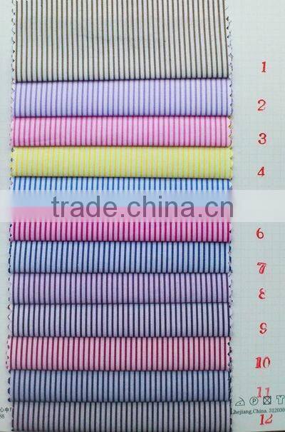 gots certified stripe cotton shirting fabric