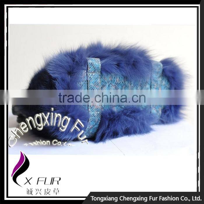 CX-H-27B Best Selling Women Fox Fur Hand Bag Handbag