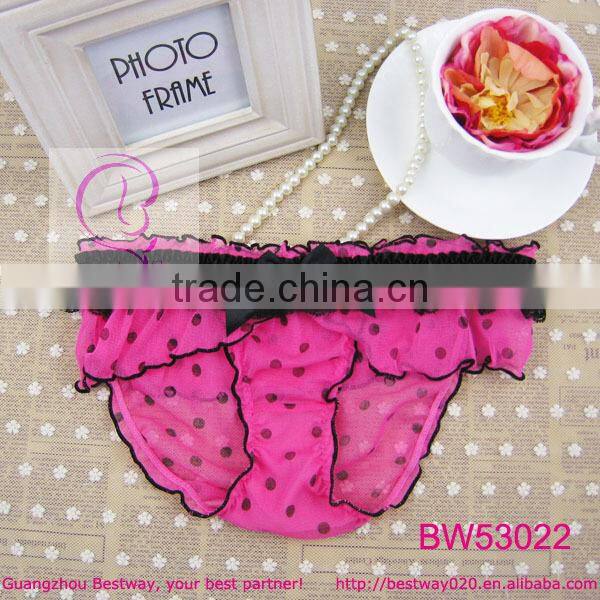 Cute pink transparent polka dot panties