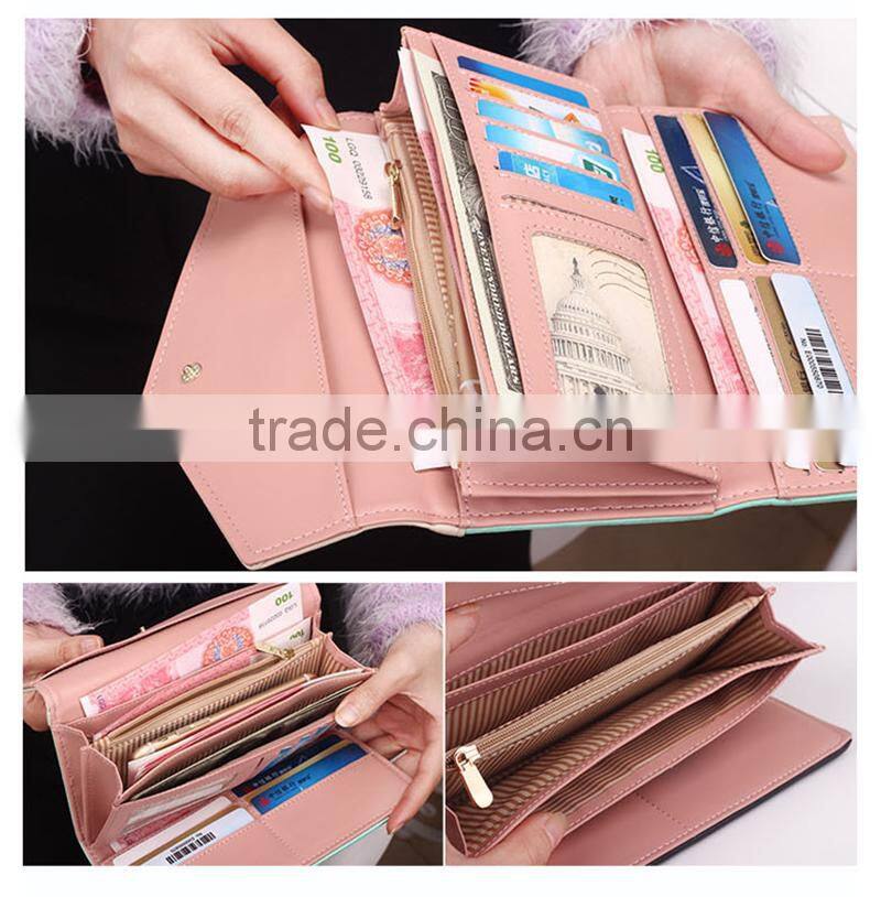 Korean popular style flower soft Envelope wallet purse for women and girls