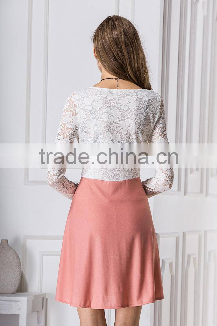 Latest Hot sell casual fashion mature Lace style clothing wholesale ladies women fashion dresses