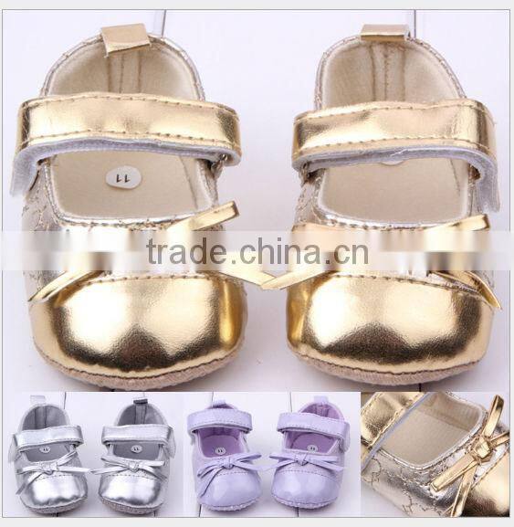baby sliver PU leather shoes 2014 New Arrival baby shoe kids shoes wholesale