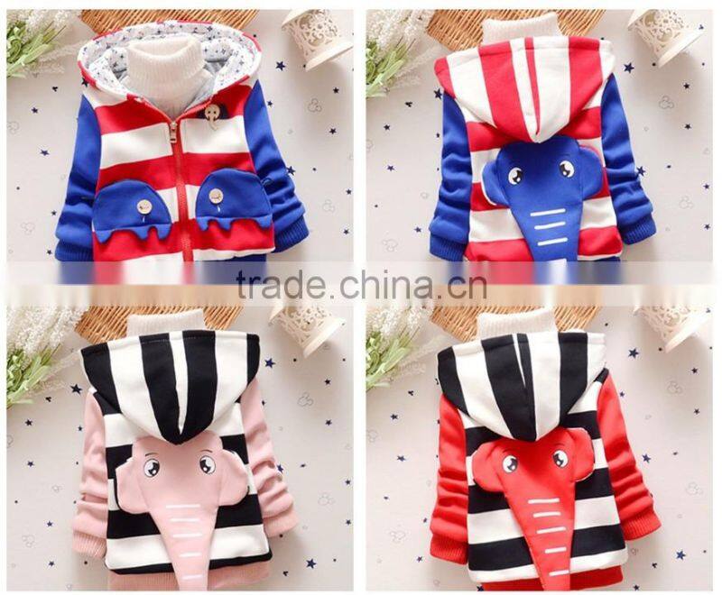 Latest Cute Elephant Pattern Design Thick Warm Winter Kids Coats For Boys
