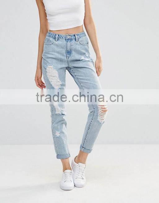 2016 fashion slim fit acid wash skinny jeans for women