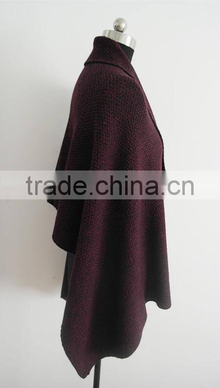 2014 Fashion ladies 5GG mossstitch poncho / wintercardigan