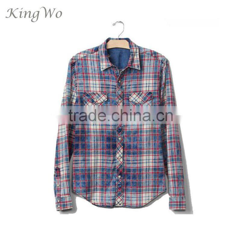 100% cotton men's shirts big checked shirts boys check shirts wholesale