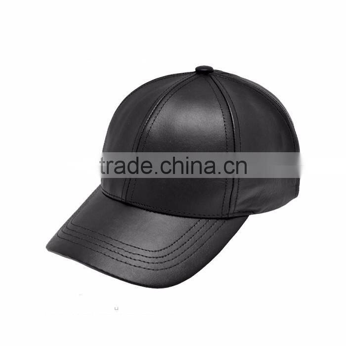 Custom design leather black sample free baseball caps