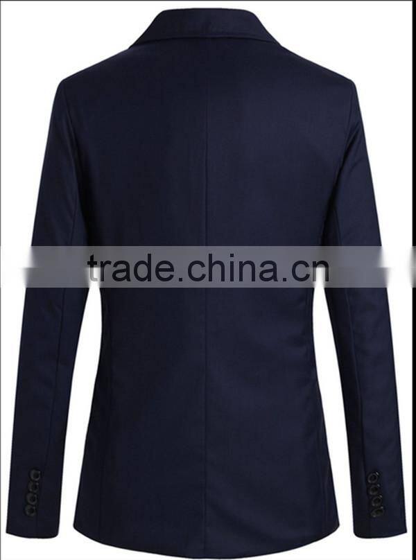 1pc hot sale with zipper pattern turn down callor long sleeve cotton and polyester bussiness blazer