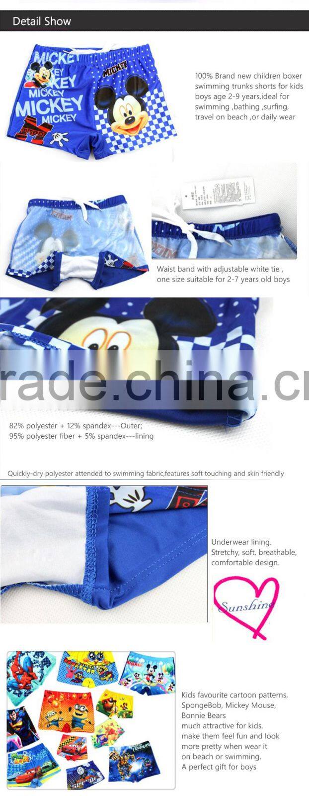 Kids Little Boys Cute Cartoon Bathing Swimming Beach Shorts Pants~Children's Swim Boxer Underwear Trunks~Accept Custom
