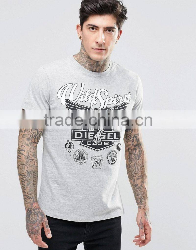 New style fashion pattern printing soft jersey man t-shirt slim fit t-shirt