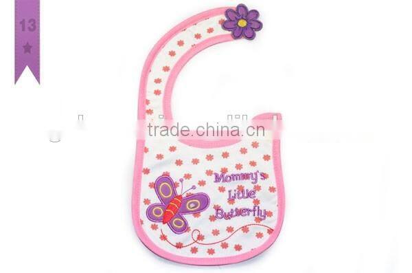 wholesale 2016 embroidery cartoon baby bibs 100% cotton