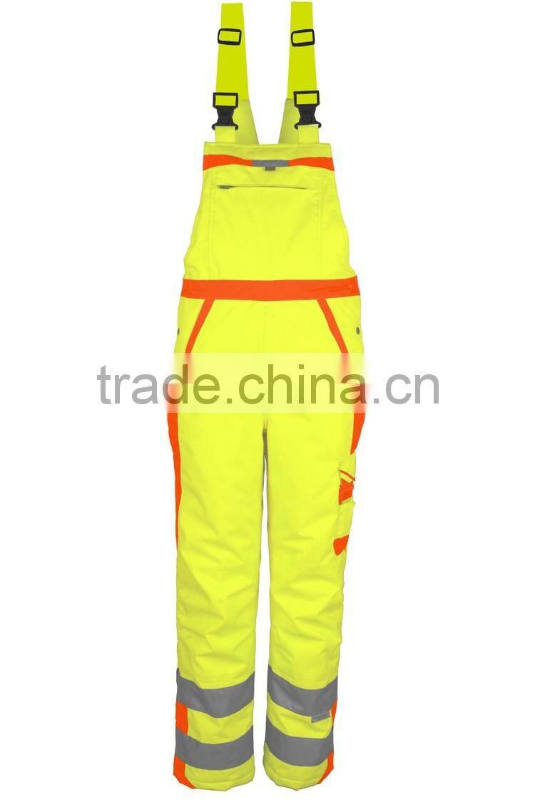 Reflective overalls workwear safety men pants hi vis overall bib
