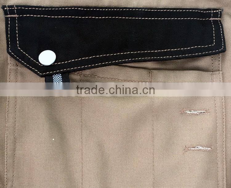 Work mens khaki pants wear-resisting canvas BIB trousers