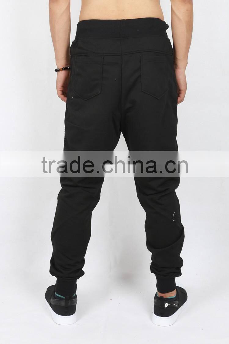 mens oem service streetwear wrinkled drop crotch joggers/pants clothing men