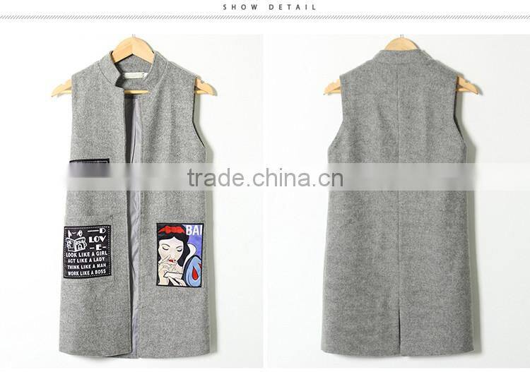 2017 latest designs lady casual women vest winter for wholesale
