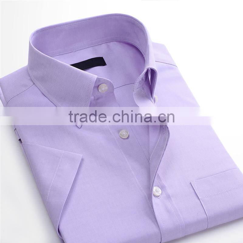 Mens Cotton CVC TC White red short sleeve Oxford Shirt