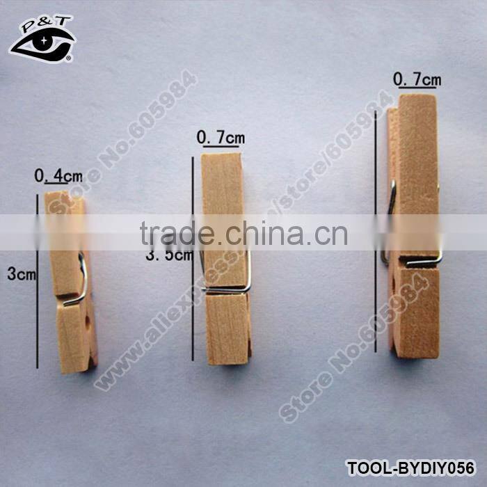 3.0 CM decorative mini paper wooden craft clips for paper book family photos