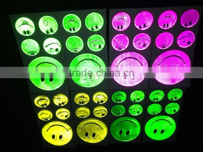 Custom cute luminous 3m reflective vinyl stickers for kids