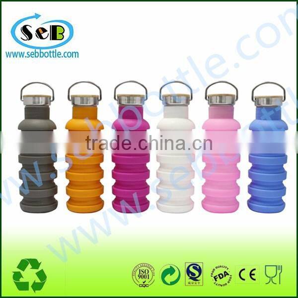 high quality custom non spill collapsible silicone bottle