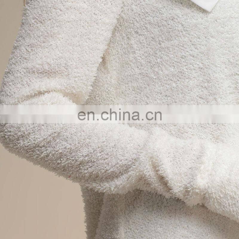white elastic pullover upper outer women garment