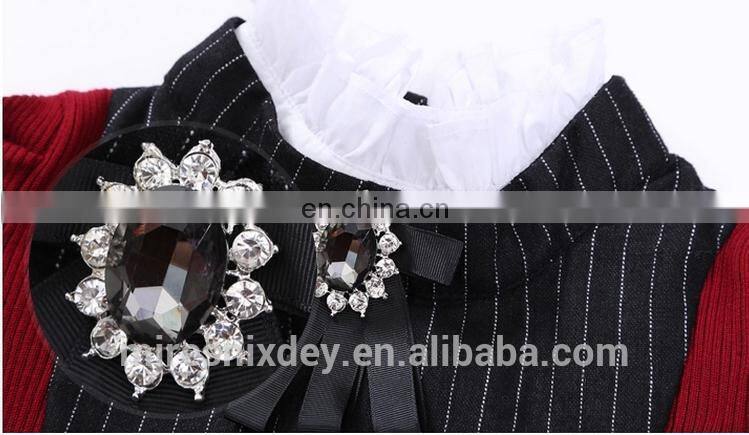 fashion slim fitted turtle-neck knitting sweater with pleated sleeve for office lady