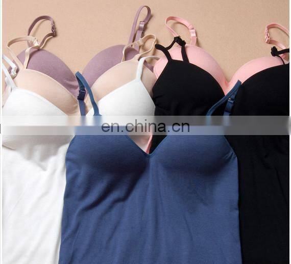 Viacin wholesale sexy women tank top with cups/wholesale plain tank tops