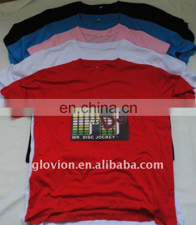wireless el t-shirt wireless el shirts el sound sensitive t-shirt