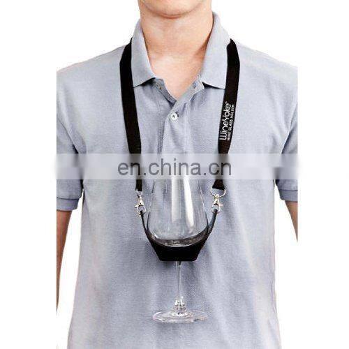 custom hand free wine glass holder polyester printing lanyard