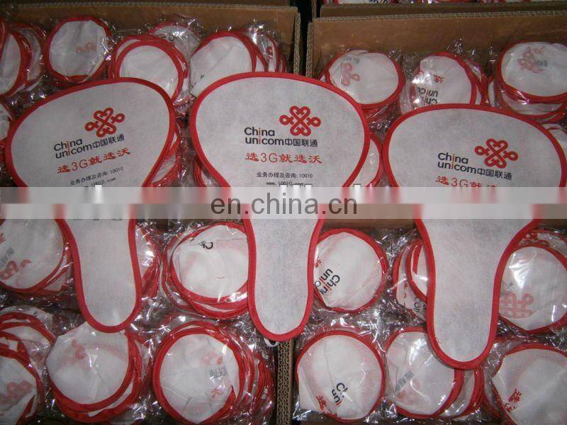 Cheap decorative hand shape customized foldable frisbee fans