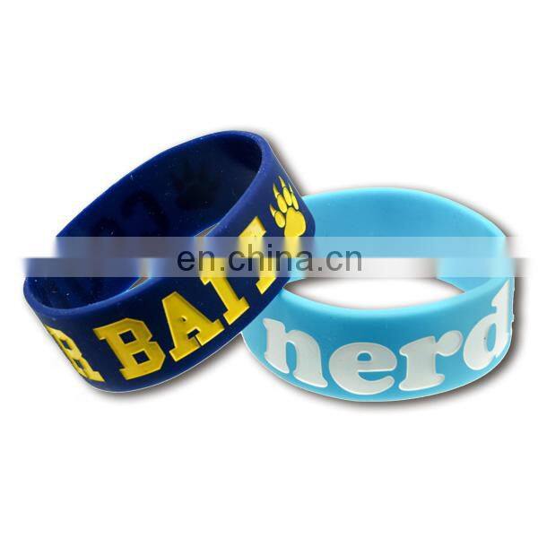 Color filled silicone wristband bracelet supplier
