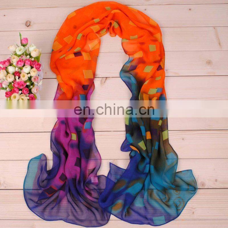 wholesale newly fancy lady's chiffon scarf made in china