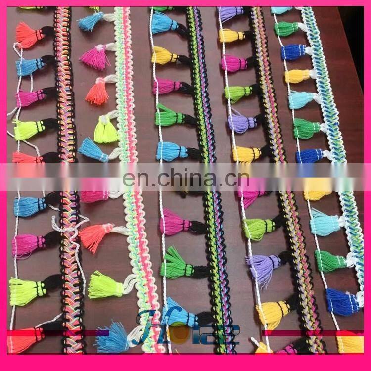 4.5cm width colorful tassel fringe tassel lace trim for garment