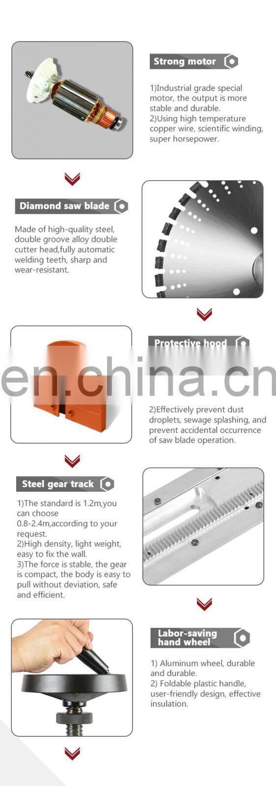 Manual electric 800mm 1000mm wall groove slot cutting machine price
