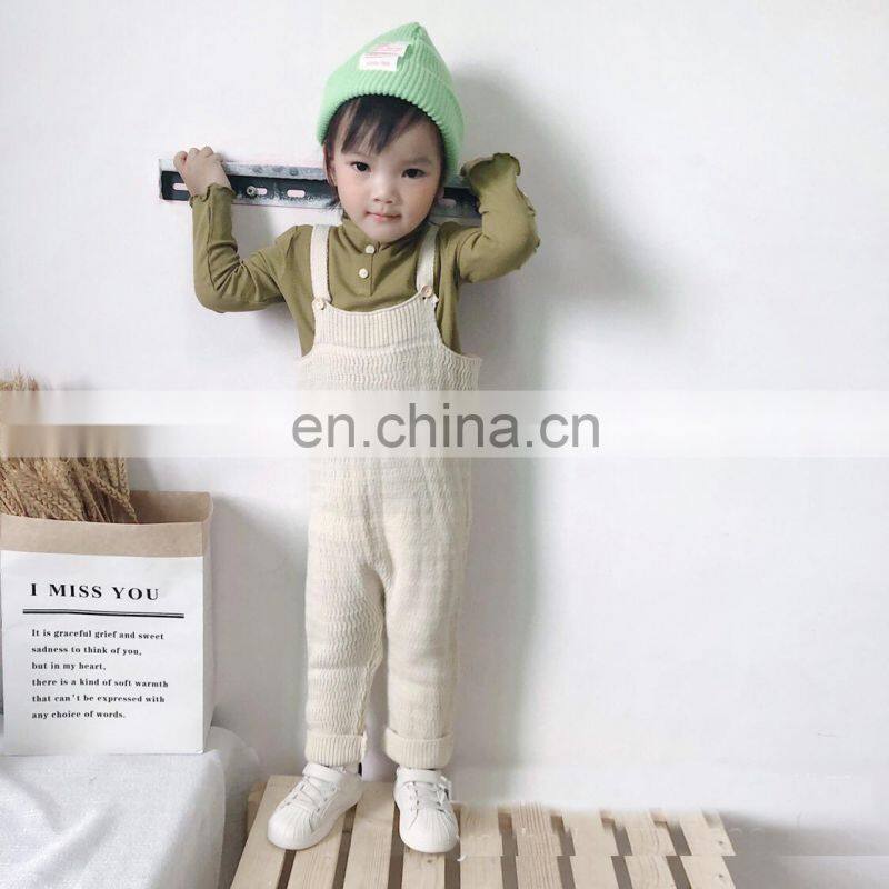 Latest Design Pink Knitted Jumpsuits 100% Cotton kid Girl knitted pants On SALE 2020 Knitted Overall