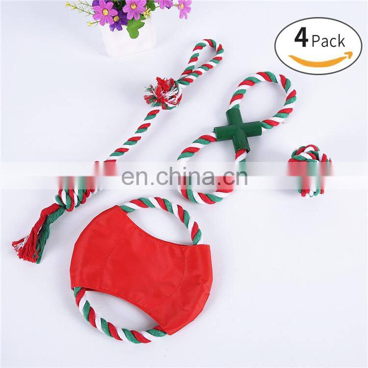 Christmas gift interactive pet dog toys set wholesale dog toy christmas rope