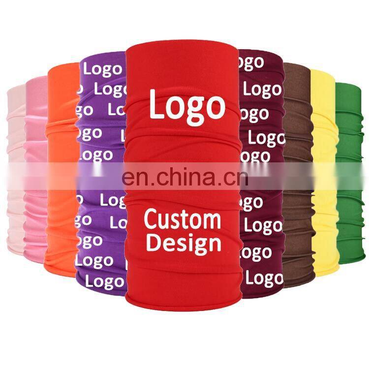 Wholesale Customized Seamless Multifunctional Headwear Outdoor Sports Soft Black Neck Gaiter Tube Bandana Face Mask