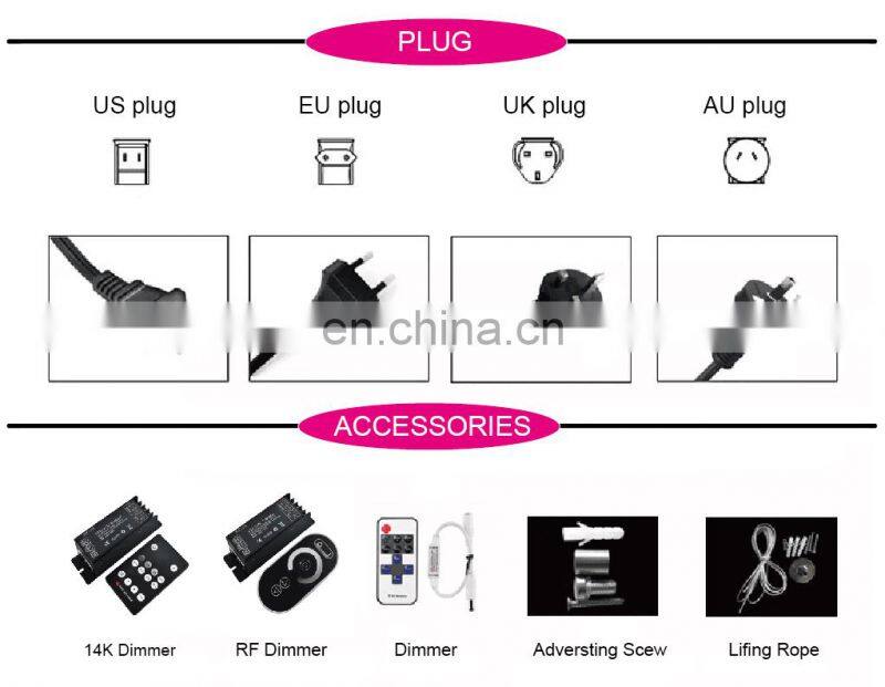 Unbreakable Acrylic frame 12V custom neon taxi sign