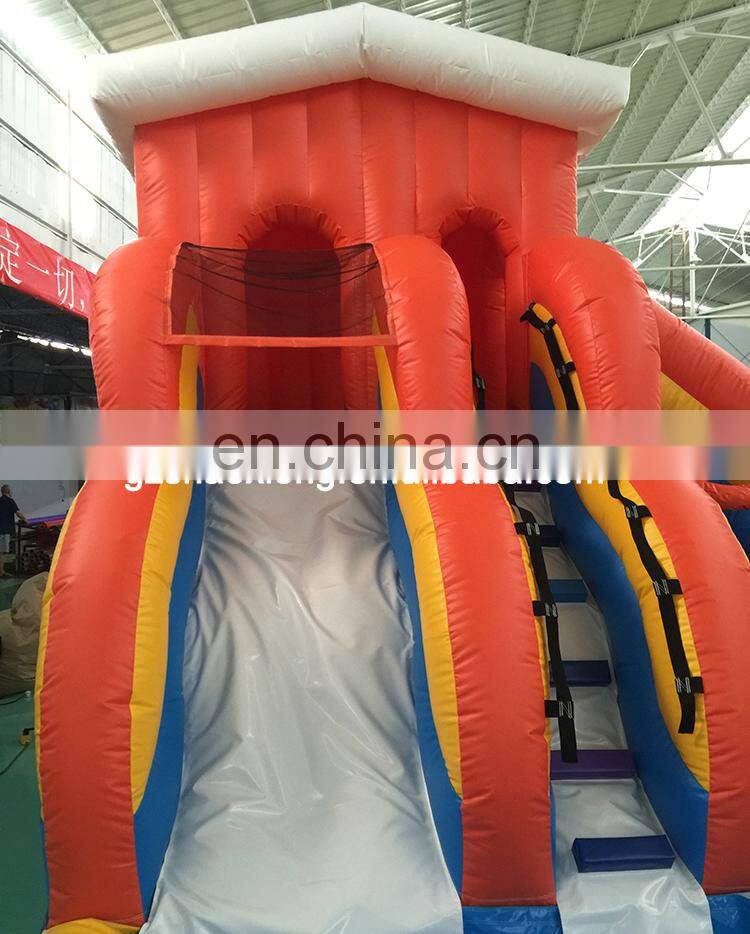 Outdoor children inflatable castle bouncer water slide combo with pool