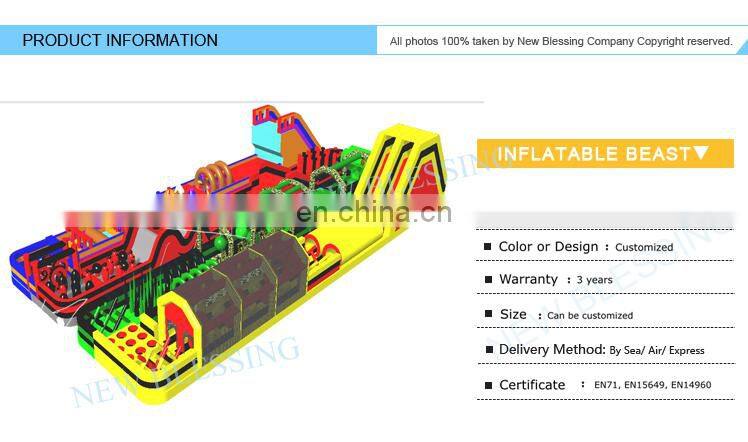 409*11ft Crazy giant the beast adult inflatable obstacle course for sale