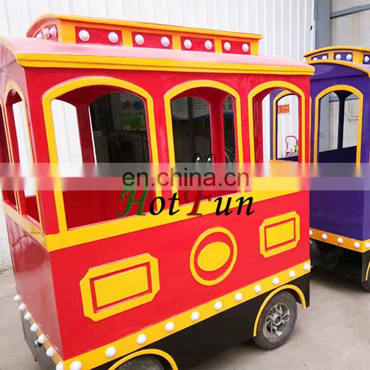 Good quality children electric train trackless train electric amusement kids train for sale