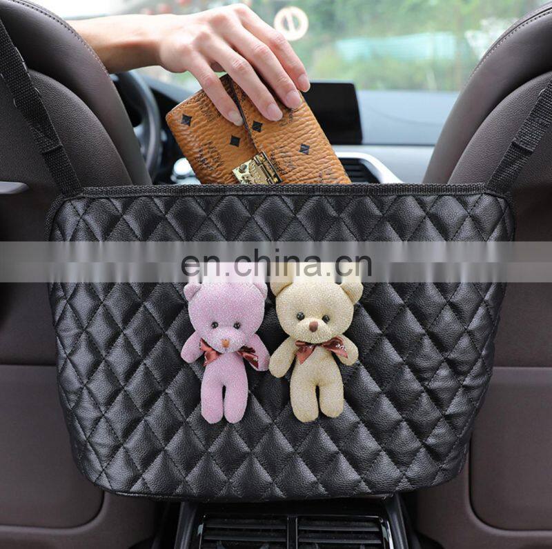 Car Net Pocket Handbag Holder Driver Storage Netting Pouch Handbag Holder Front Seat Storage Barrier of Backseat Pet Kids