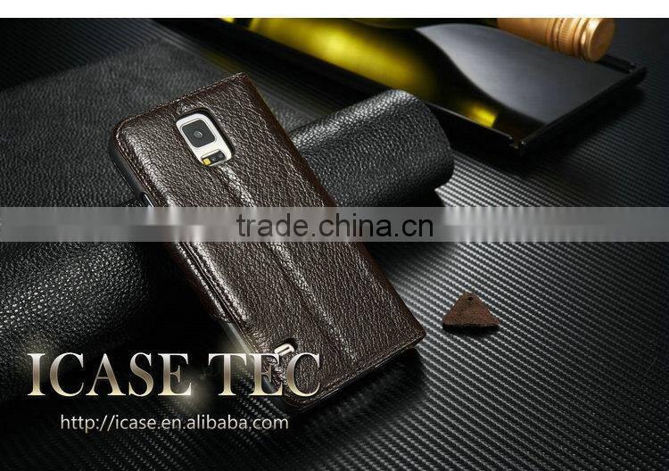 Protective cases for galaxy s5 wholesale Genuine Leather Case
