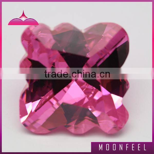 pear checkerboard cut colored cz gemstone