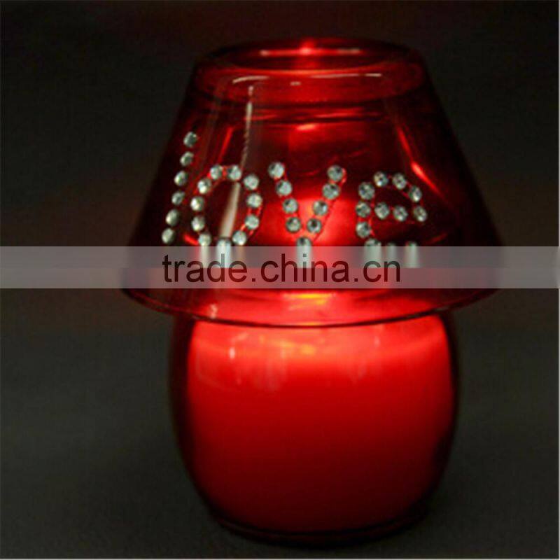 red glass votive shade lamp candle holder for wedding