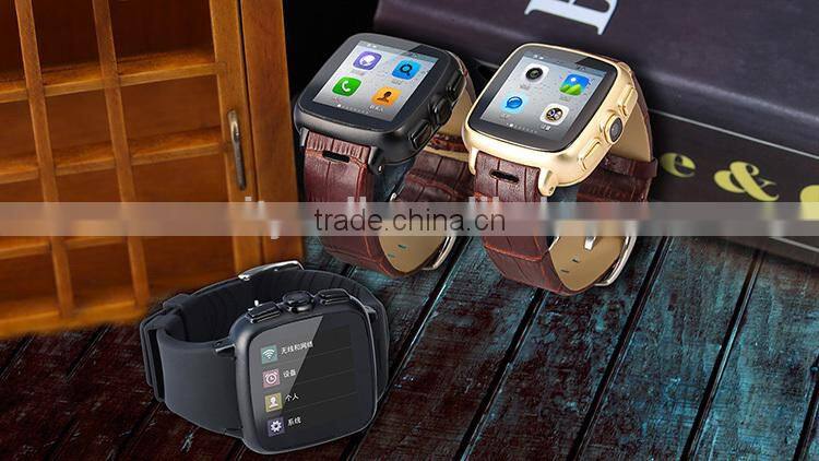 2015 OEM Watch Mobile Phone with 5MP camera and leather band