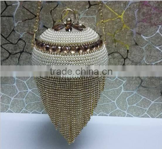 2015 fashion wedding ball pearl beaded clutch bag wedding bag