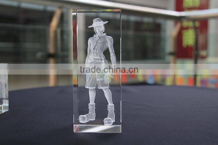 3D Laser engraving Cartoon character image logo Crystal Decoration