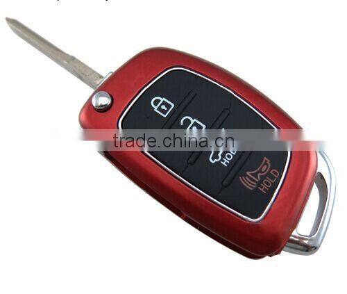 High quality Folding Remote Key 4 Button For Hyundai(Red Color)